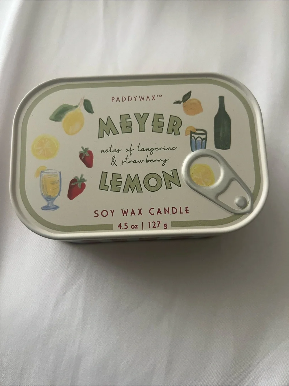 Paddywax Bistro 4.5 oz Tin Candle Meyer Lemon